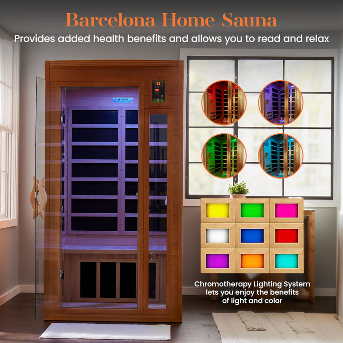 Dynamic Barcelona 1-2-person Low EMF FAR Infrared Sauna | DYN-6106-01