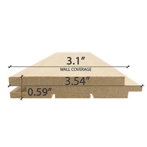 Prosaunas 桑拿木材，桤木镍间隙墙面覆盖层，1 英寸 x 4 英寸 | WOOD661