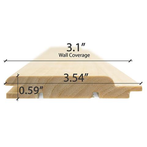 Thermory Sauna Wood, Aspen Medium Gap Wall Cladding, 1"x4" | VSL0038