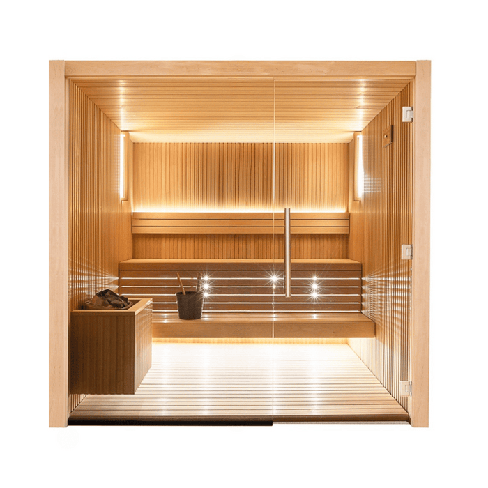 Auroom Libera Glass 5-6 Person Indoor Traditional Sauna