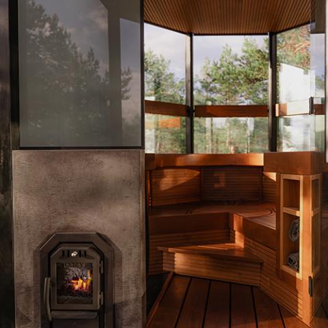 Cozy Heat SW 18kW Thru-Wall Wood Burning Sauna Stove