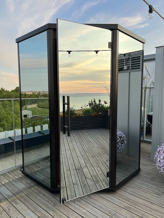 Haljas Hele Glass Mini | 3-Person Pre-Assembled Luxury Outdoor Glass Traditional Sauna