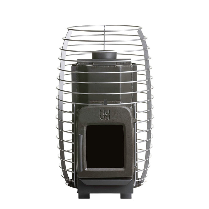 HUUM HIVE HEAT 12kW Wood Burning Sauna Stove Package w/ Thru-Roof Chimney and Stones and Floor Protection