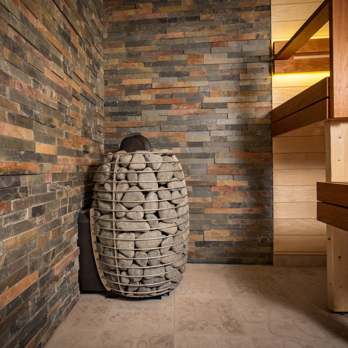 HUUM HIVE HEAT LS 12kW Wood Burning Sauna Stove Package w/ Thru-Wall Chimney and Stones