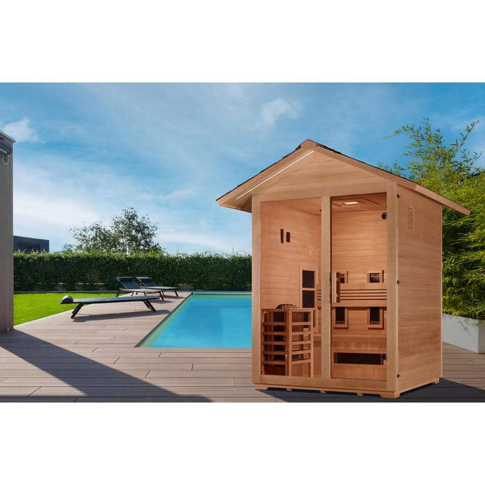 Golden Designs Carinthia Infrarrojos para 3 personas + Sauna tradicional al aire libre | GDI-8123-01
