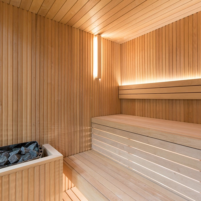 Sauna tradicional interior Auroom Libera Glass para 5-6 personas