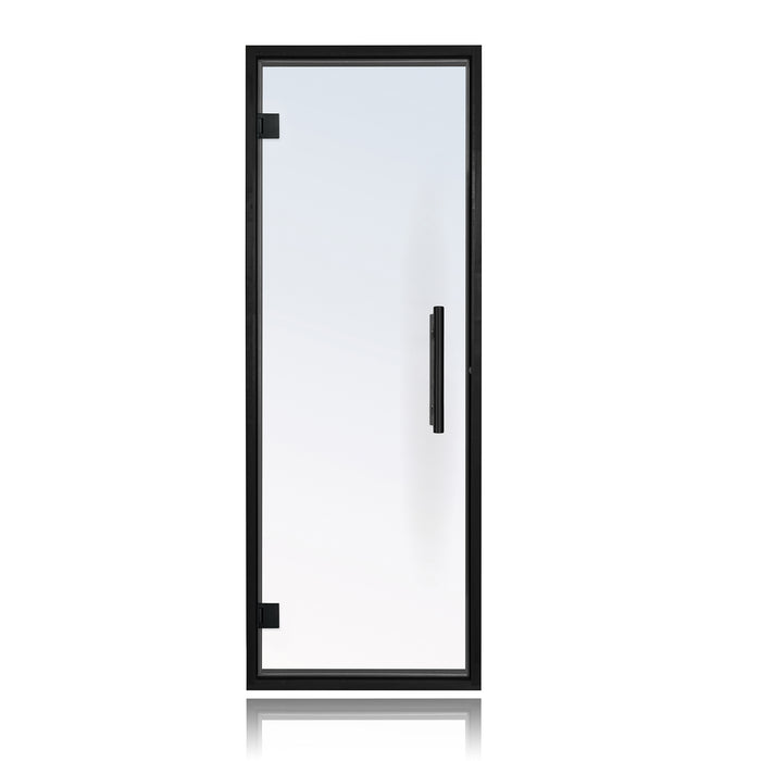 Prosaunas Pre-Hung Clear Glass Sauna Door w/ Black Alder Frame | 24x73