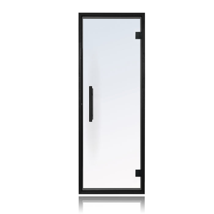 Prosaunas Pre-Hung Clear Glass Sauna Door w/ Black Alder Frame | 24x73