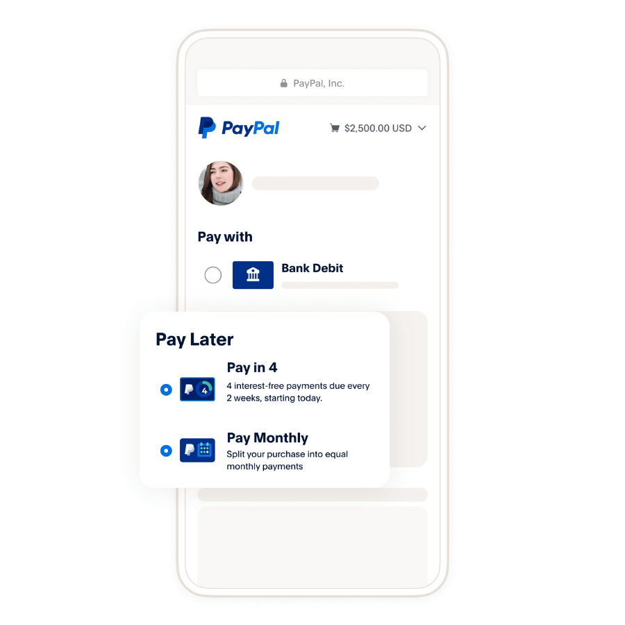 Choose PayPal at checkout