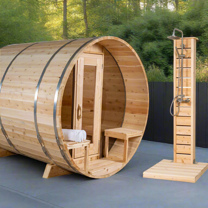 Dundalk Leisurecraft Canadian Timber 4 Person Serenity MP Barrel Sauna | CTC2245MP