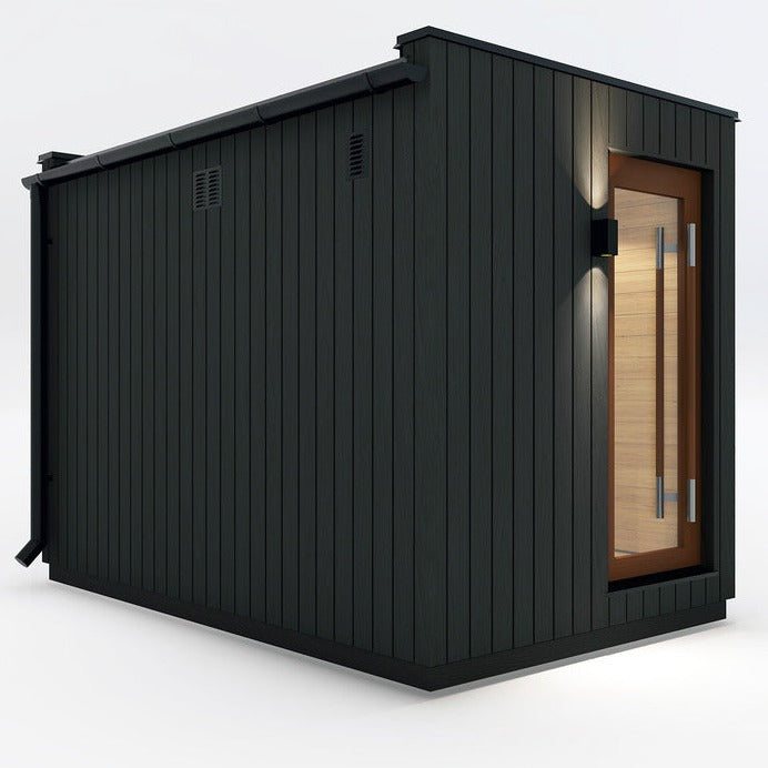 Saunum AirCube Double 3-Person Outdoor Traditional Sauna with Changeroom