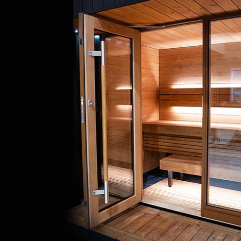 Saunum AirCube Terrace 4-Person Outdoor Traditional Sauna