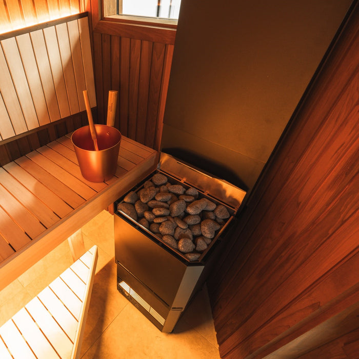 Saunum Air L Electric Sauna Heater Package w/ Climate Equalizer, Digital Controller & WiFi and Stones