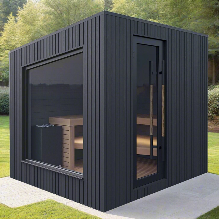 Auroom Terra Black 5-6 Person Outdoor Traditional Sauna