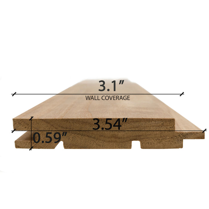 Prosaunas 桑拿木材，Thermo-Aspen 镍间隙墙面覆盖层，1 英寸 x 4 英寸 | WOOD665