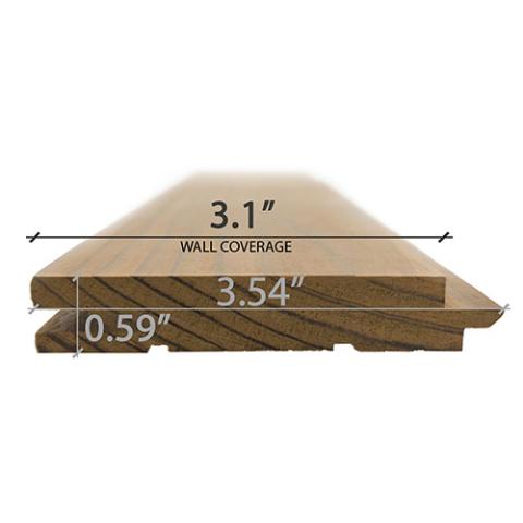 Thermory Sauna Wood, revestimiento de pared Thermo-Radiata de pino y níquel, 1"x4" | VSL0231