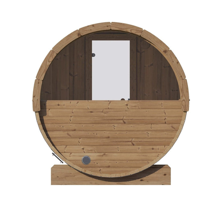 SaunaLife 2-4 Person Barrel Sauna With Rear Window & Harvia KIP Electric Heater Kit