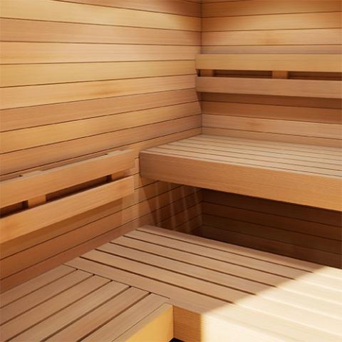 ProSaunas Madera para sauna, cedro rojo, material para banco de 1"x4", rugoso por 1 lado