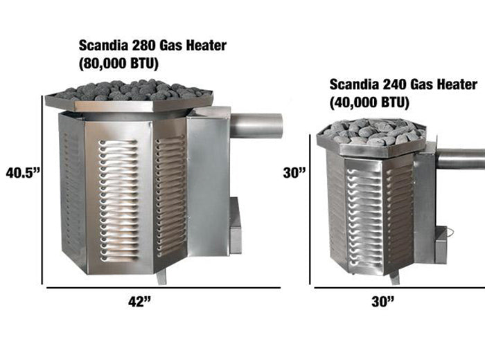 Calentador de sauna de gas/propano Scandia 40K BTU | Modelo 240