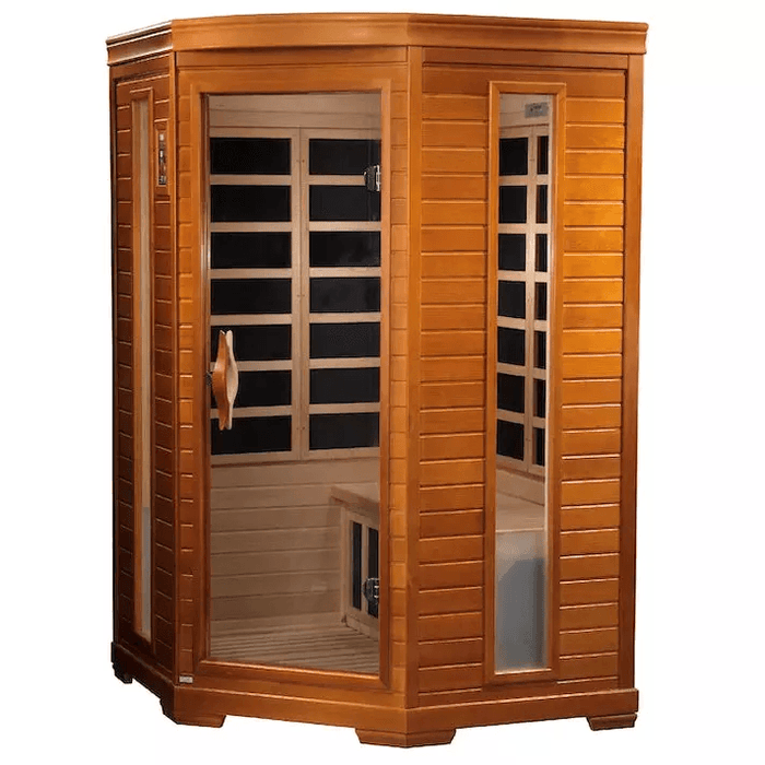 Sauna de infrarrojos dinámicos Heming Elite de esquina para 2 personas con CEM ultra bajo FAR | DYN-6225-02 Élite
