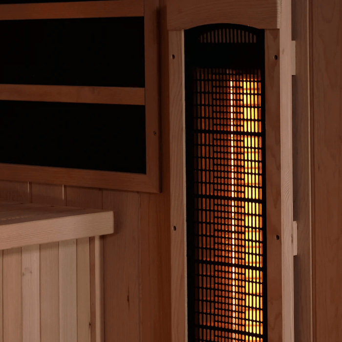 Golden Designs Sauna infrarroja lejana EMF cercana a cero de espectro completo para 4 personas | GDI-8040-02