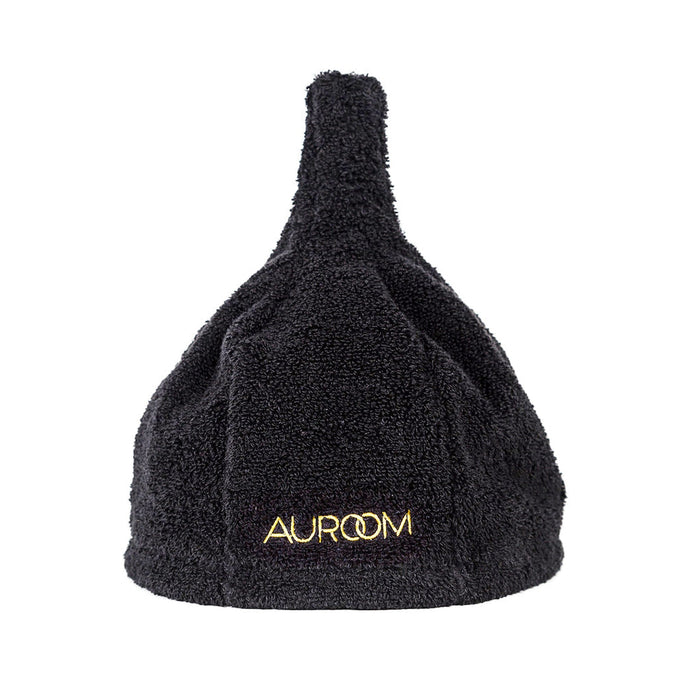 Auroom Sombrero de sauna negro con mezcla de lino y algodón natural