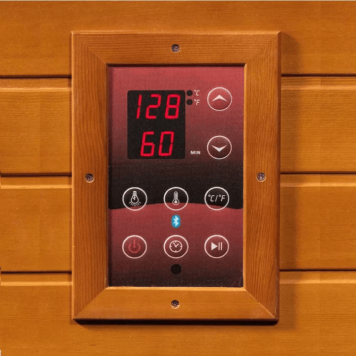 Sauna infrarroja dinámica Santiago para 2 personas de espectro completo casi cero EMF FAR | DYN-6209-03FS