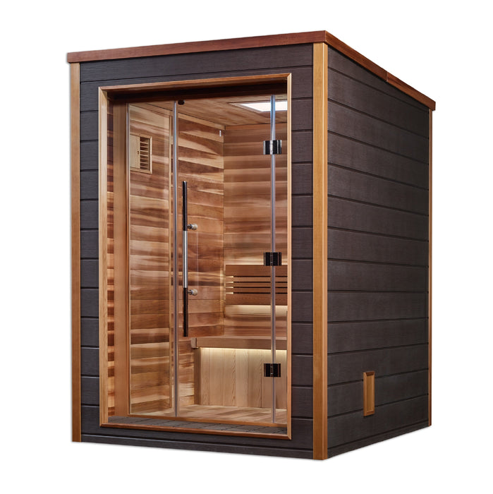 Golden Designs Narvik 2-Person Traditional Cedar Outdoor Sauna | GDI-8202-01