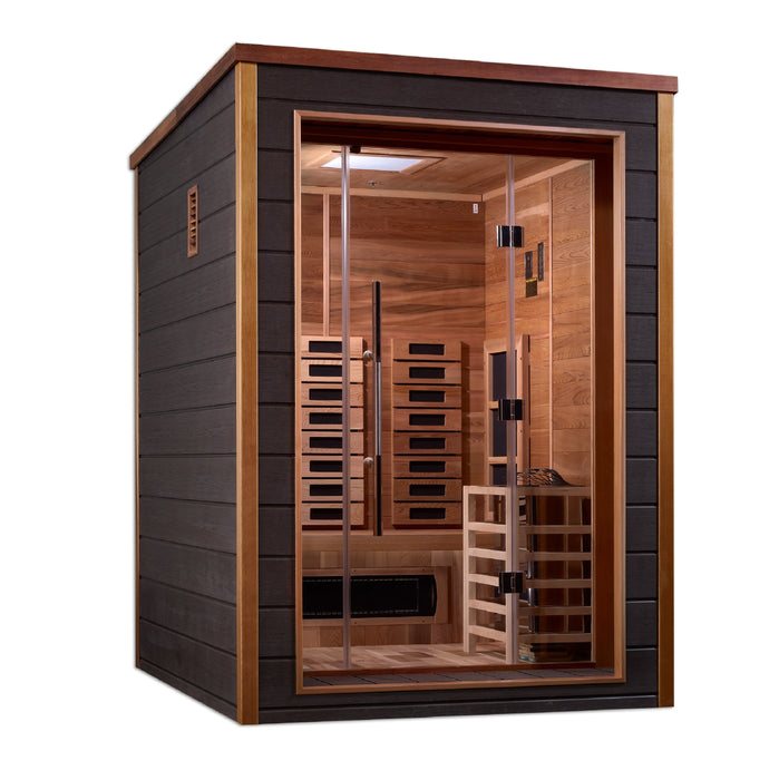 Golden Designs Nora Infrarrojos para 2 personas + Sauna tradicional al aire libre | GDI-8222-01