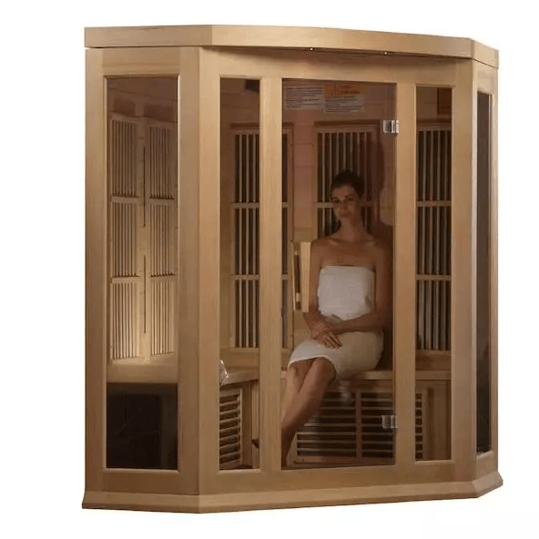 Maxxus Sauna de infrarrojos lejanos de esquina baja EMF para 3 personas | MX-K356-01