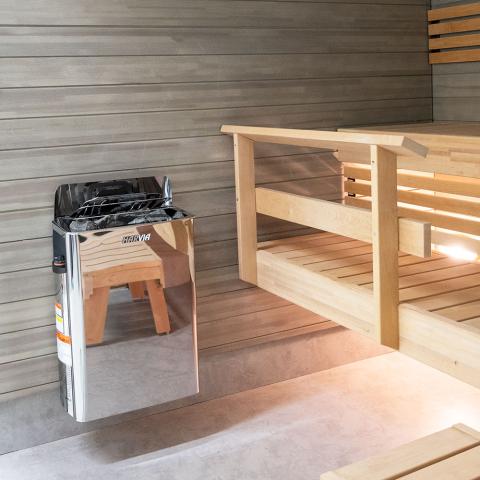 Calentador de sauna eléctrico Harvia The Wall de 6/8 kW con controles integrados