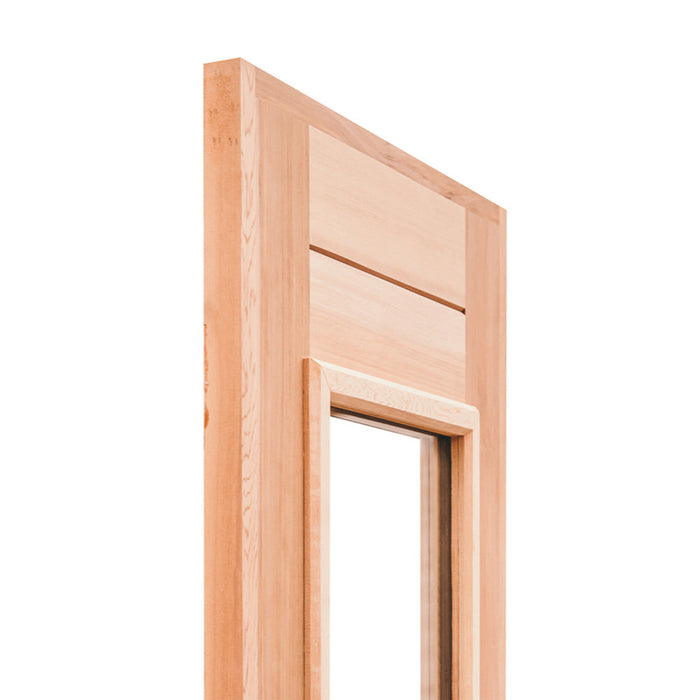 Scandia Cedar Sauna Door with Glass Insert, Door Frame, Hinges, and Handles