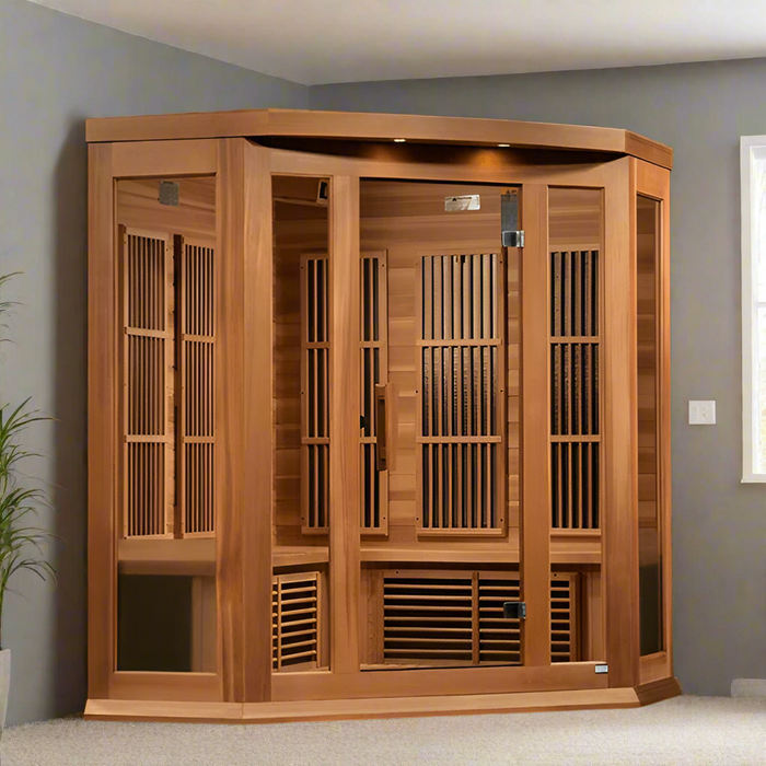 Maxxus 3-Person Corner Near Zero EMF FAR Infrared Sauna | MX-K356-01-ZF-CED