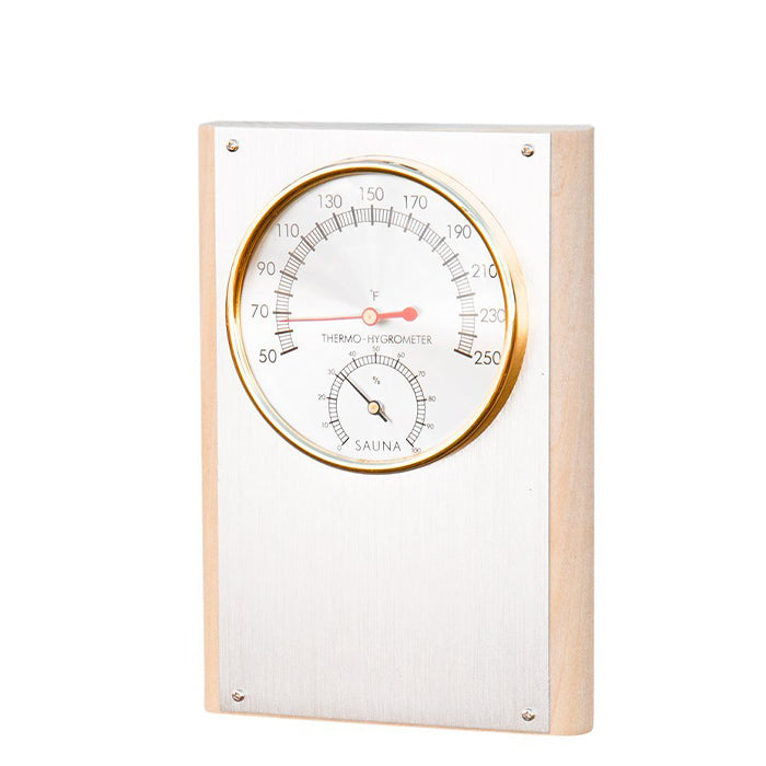 Scandia Wooden Thermometer-Hygrometer - 1 Dial